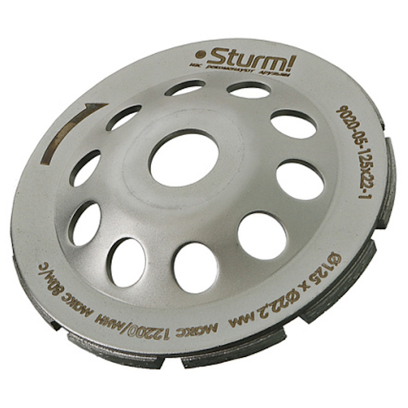 Чашка алмазная шлифовальная Sturm 9020-05-125x22-1, 125x22мм, 1 ряд, 10 сегментов в Рыбинске