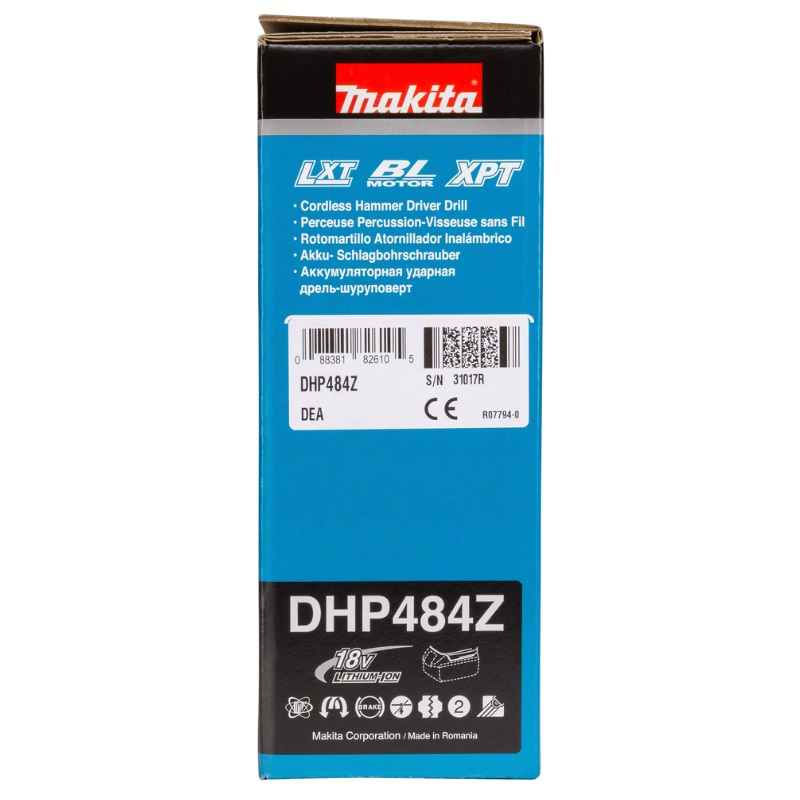 Аккумуляторная ударная дрель-шуруповерт Makita DHP484Z (Li-ion 18 В, без АКБ и ЗУ) в Рыбинске