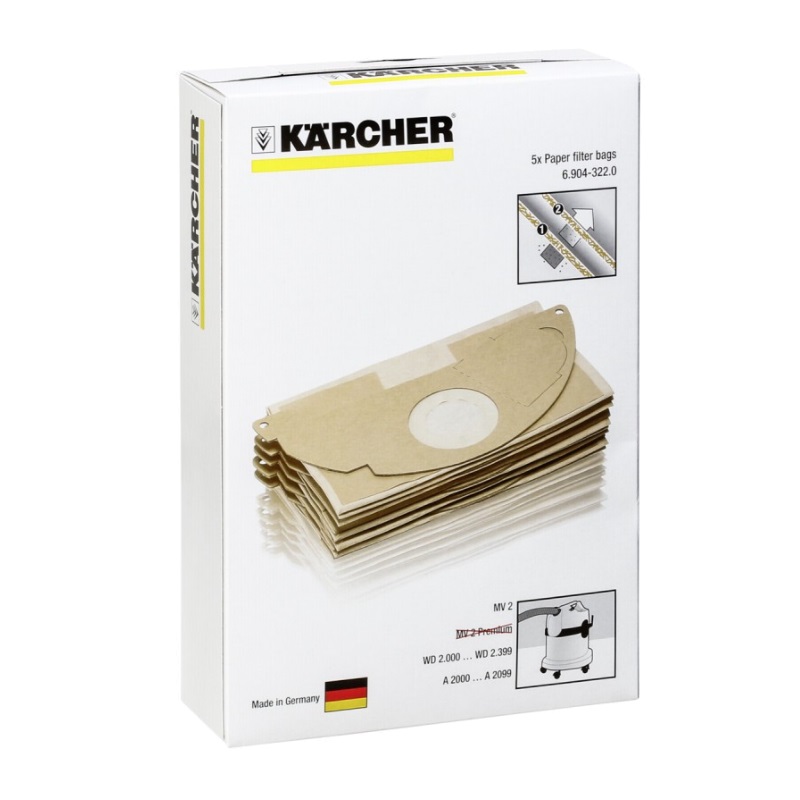 Фильтр-мешки пылесборники Karcher 6.904-322, материал бумажные, комплект 5 шт. для пылесоса в Туле