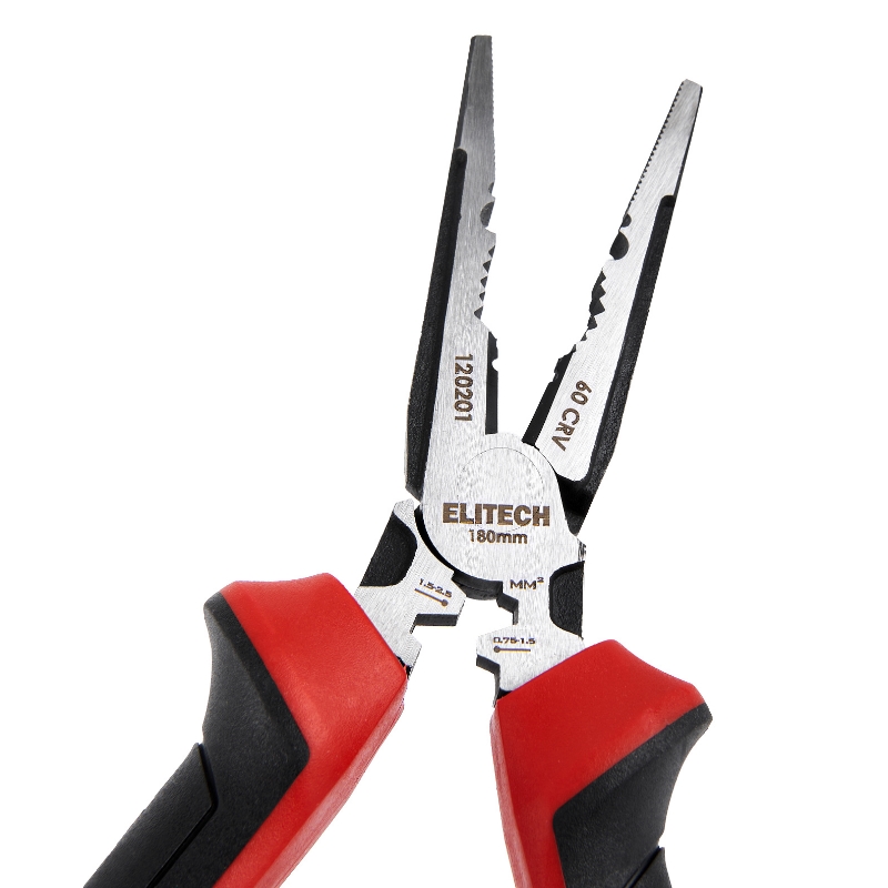 Длинногубцы Elitech 120201 207107, 180мм, комбинированные , CrV,56-62HRC в Кинешме