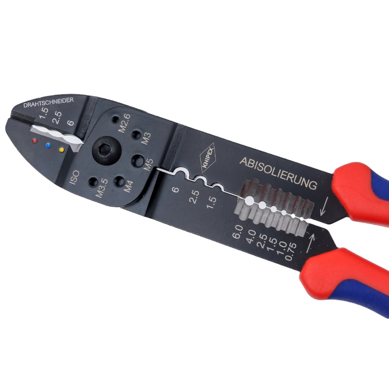 Пресс-клещи Knipex KN-9732240, 3 гнезда, изолированные кабельные наконечники и штекеры: 0.5-6.0 мм², длина 240 мм в Череповце