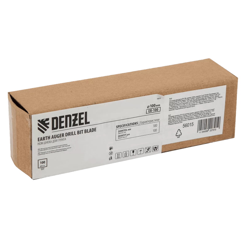 Нож шнека для грунта Denzel ER-100 56015, диаметр 100мм, комплект 2 шт в Муроме