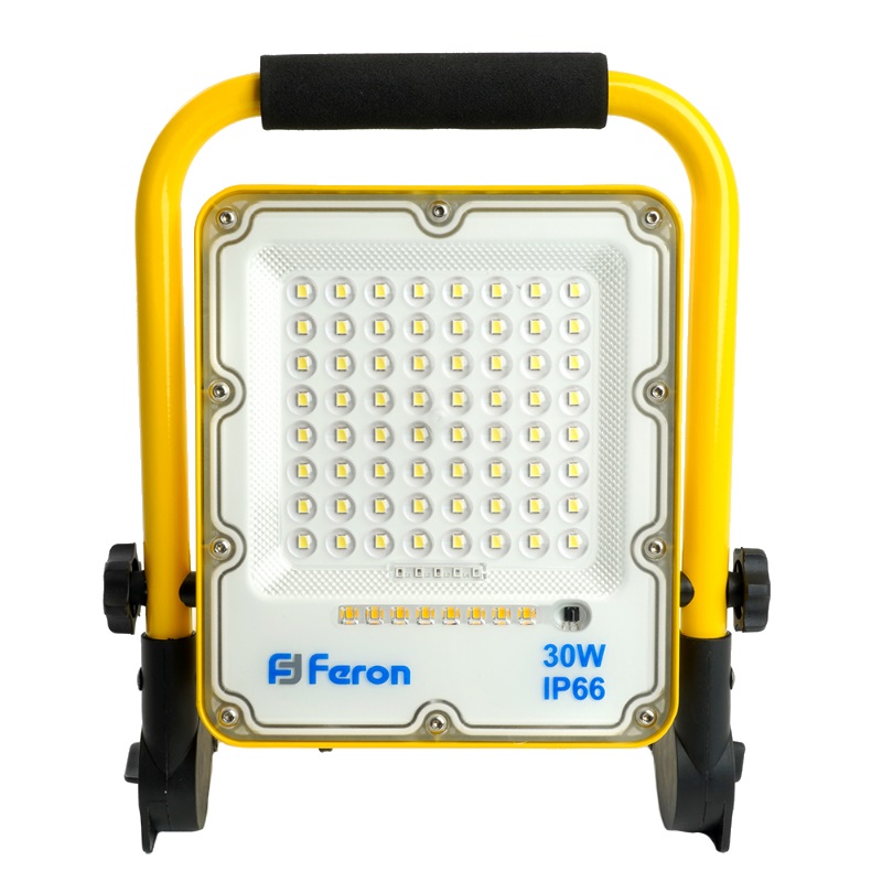 Прожектор светодиодный Feron LL-950 48675 (переносной, с зарядным устройством, 30W,  5Ah, 6400K, IP66) в Костроме