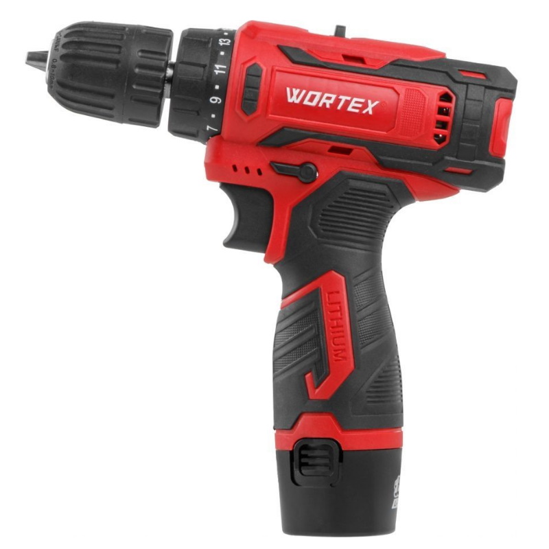 Аккумуляторная дрель-шуруповерт Wortex BD 1220 Li 1329356, в чемодане 12 В, 30 Н*м, 2х1.5 А*ч, БЗП 10 мм в Ярославле