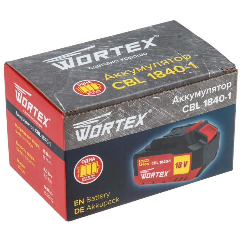 Аккумулятор Wortex CBL 1840-1 0329187 (18.0 В, 4.0 А*ч, Li-Ion ALL1)
