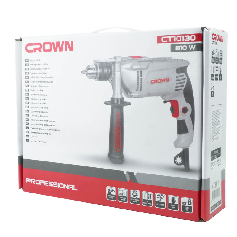 Дрель ударная Crown CT10130, 810 Вт