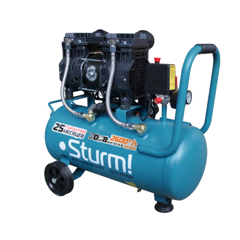 Компрессор безмасляный Sturm AC93250OL 4603010094791 бесшумный профи 1500Вт 21991₽