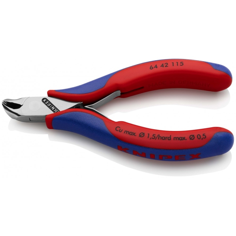 Кусачки торцевые Knipex KN-6442115 для электроники, маленькая фаска, губки 27°, 115 мм, 2-комп ручки в Кинешме