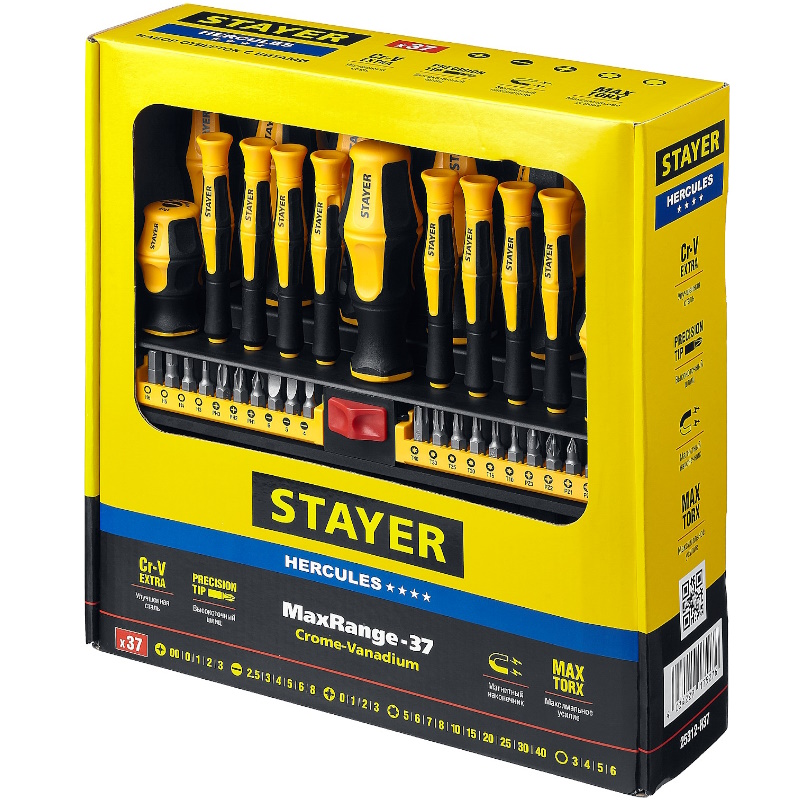 Набор реверсивных отверток Stayer MASTER 25312-H37 с эргономичными ручками в Муроме
