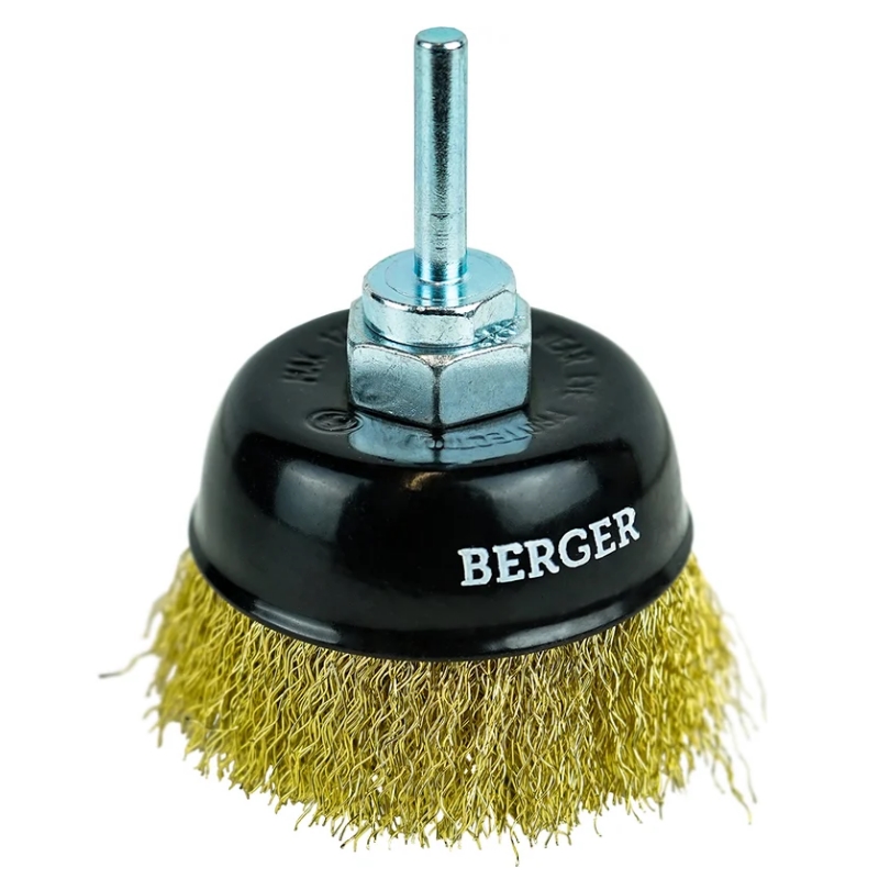 Кордщётка чашеобразная Berger BG1740 (латун. сталь 0.3 мм, диаметр 75 мм, гайка М14 + 6 мм) в Угличе