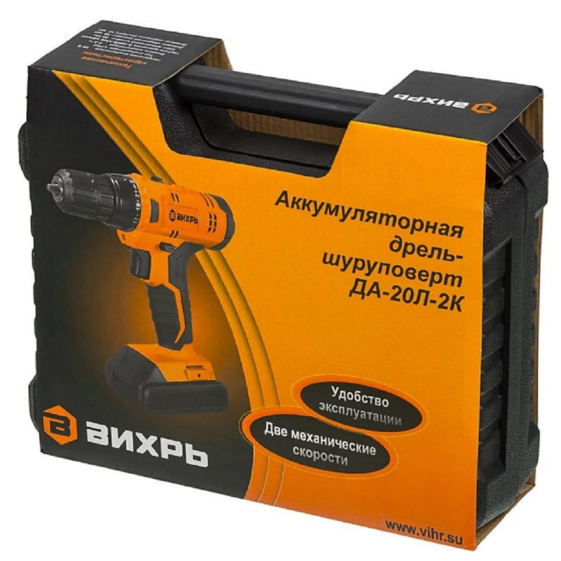 Дрель-шуруповерт аккумуляторная Вихрь ДА-20Л-2К  в Туле