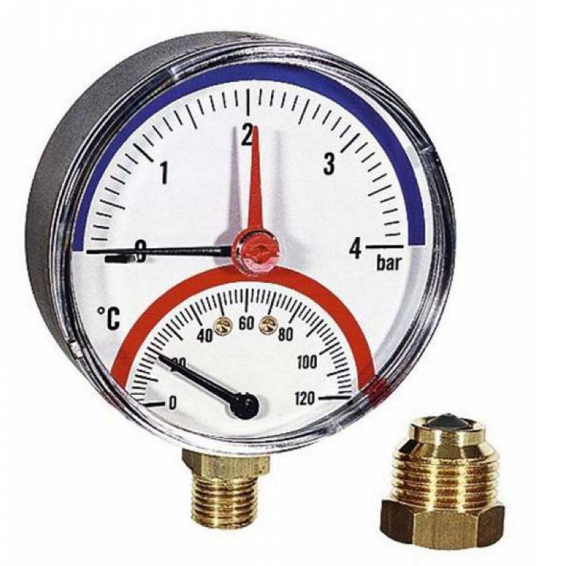 Термоманометр WATTS радиальн.FR 828 TMRA 4бар (80мм) 1/2 в Кинешме