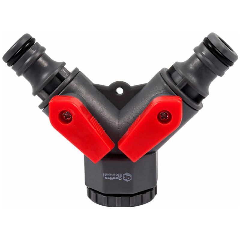 Разветвитель 2-х канальный Quattro Elementi 646-027 внутренняя резьба 12 и 34 пластик 200₽