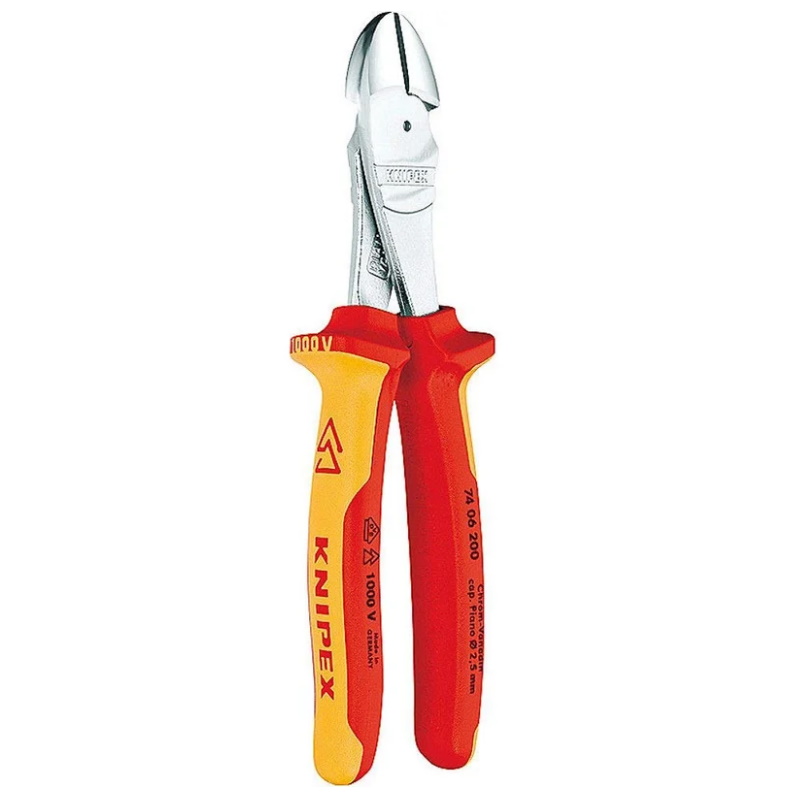 Бокорезы особо мощные Knipex KN-7406180SB VDE, 180 мм, хром, 2-комп диэлектрические ручки, SB в Угличе