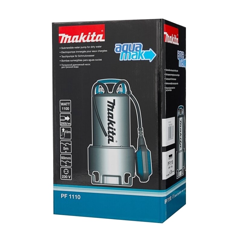 Дренажный насос для грязной воды Makita PF1110 (1.1 кВт, вес 6.7 кг, напряжение 220В) в Кинешме