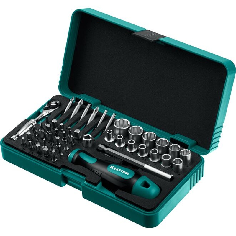 Набор бит и головок с битодержателем и трещоткой Kraftool X-Drive-49 25816 (49 шт) во Владимире