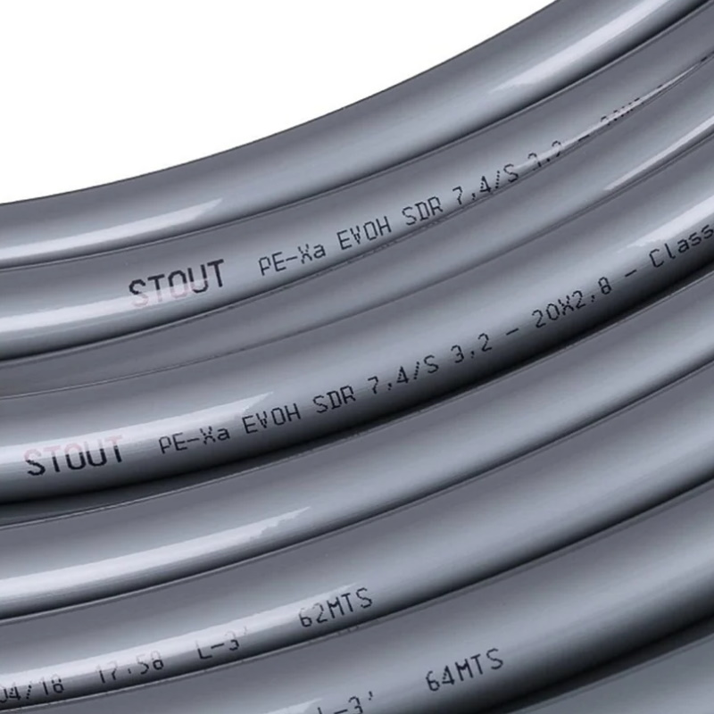 Труба из сшитого полиэтилена с кислородным слоем Stout PEX-a SPX-0001-002028, 20х2,8, бухта 100 метров, серая  в Переславле