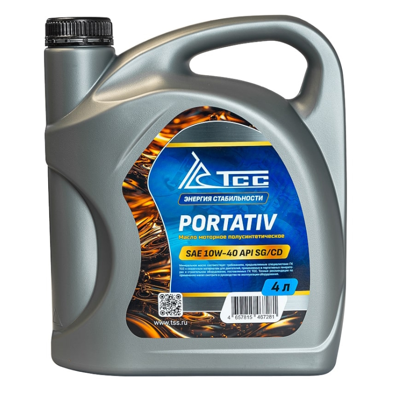 Масло полусинтетическое ТСС Портатив SAE 10W-40 API SG/CD 046930, канистра 4л/Motor oil 4liter can