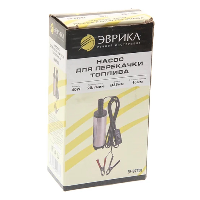 Насос для перекачки топлива Эврика ER-87201 (12V, 40W, 1.5A, 20л) в Иваново