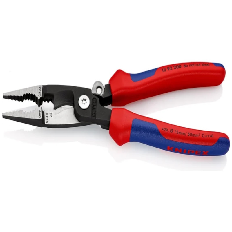 Клещи электромонтажные Knipex KN-1392200SB, 6-в-1, зачистка 0.75 – 1.5 / 2.5 мм², рез Ø 15 мм / 50 мм², 200 мм в Переславле