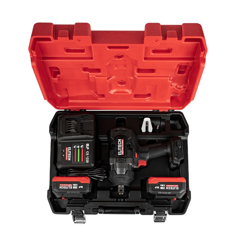 Гайковерт аккумуляторный бесщеточный Elitech CW 2016BL (E2201.075.02) 214180, 20 В, 2х4 Ач, ELP, 3/4", 0-1900 об/мин