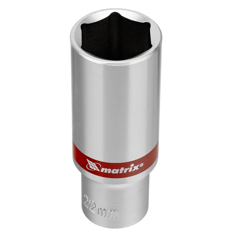 Набор удлиненных торцевых головок Matrix 13590, 1/2", 6 гранные, CrV, 10-22мм, 10 штук в Нижнем Новгороде