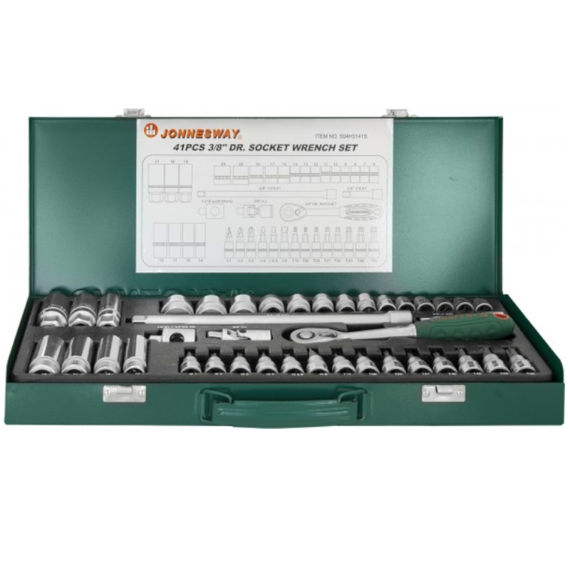 Набор торцевых головок Jonnesway S04H3141S, 3/8"DR 6-24мм, 41 предмет