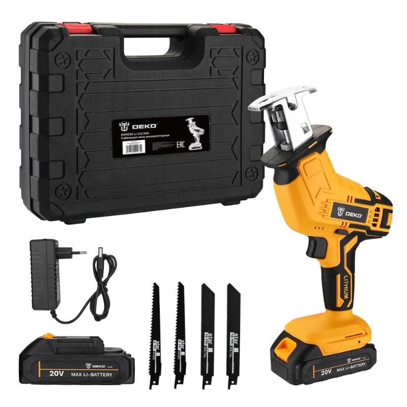 Сабельная пила аккумуляторная Deko DKRS20-Li 063-4311 20 В 2x20 Ач 3700₽