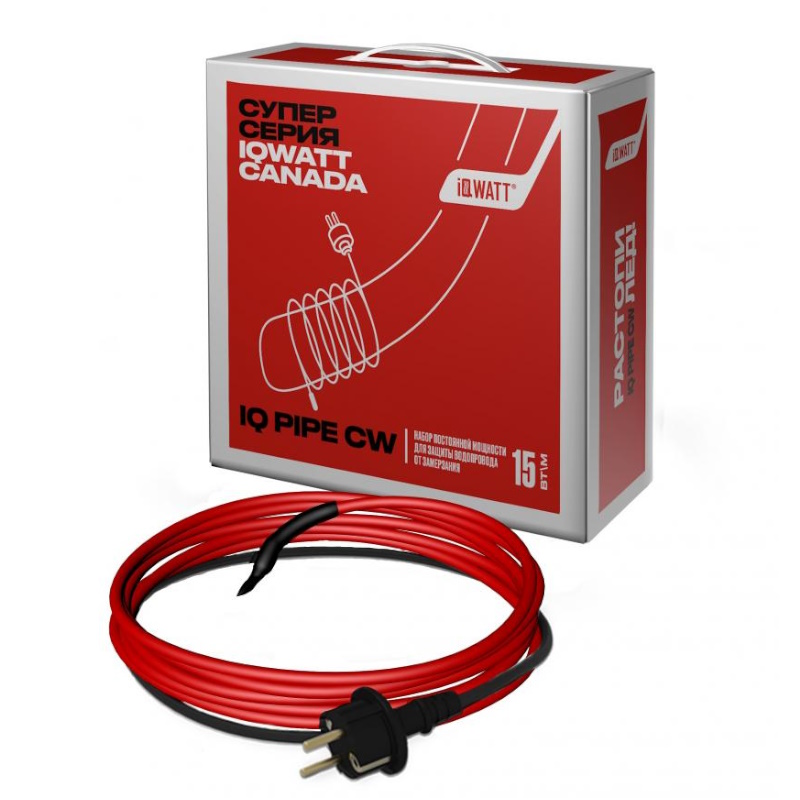 Набор постоянной мощности для защиты водопровода от замерзания Iqwatt IQ PIPE CW 15m 00706 4933₽