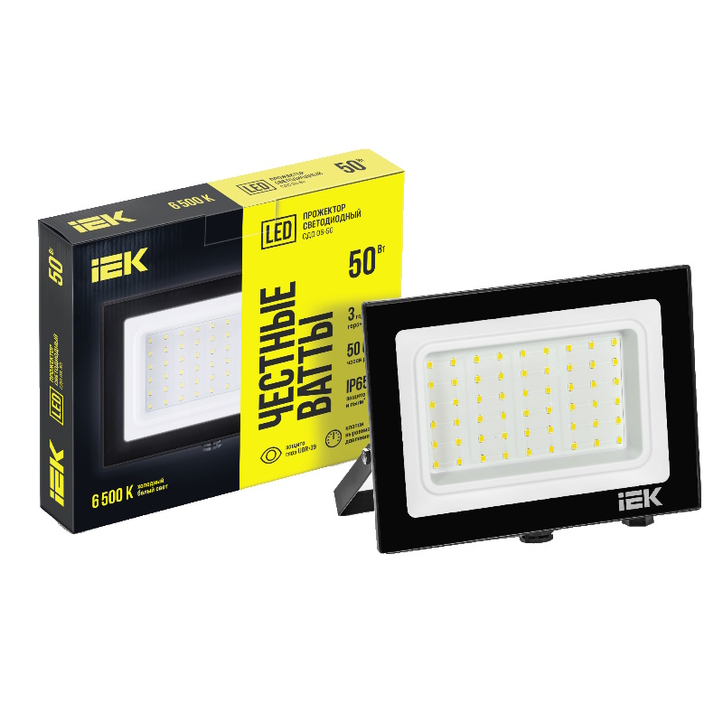Прожектор IEK LPDO601-50-65-K02 СДО 06-50 светодиодный черный IP65 6500K 909₽
