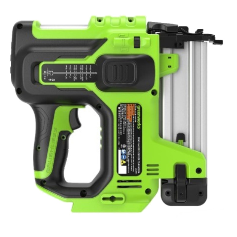 Нейлер аккумуляторный Greenworks GD24BN 3400707CUA, 24V, бесщеточный,100 уд/мин, гвозди 18GA, LED, 1х2Ач, ЗУ, коробка в Ярославле