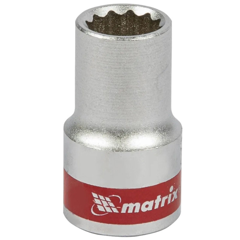 Головка торцевая Matrix 13684, 12 мм, 12-гранная, CrV, под квадрат 1/2", хромированная в Кинешме