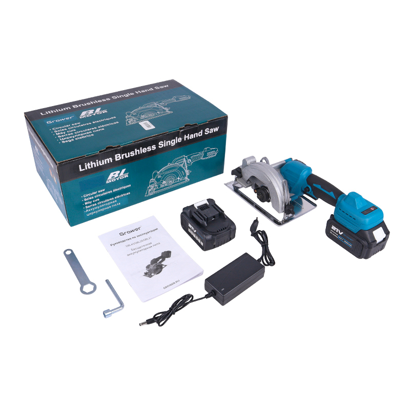 Бесщеточная аккумуляторная дисковая пила Grower DBL26, 145 мм, 21v (под Makita LXT), 4Ah, аккумулятор 2 шт., З/У   в Угличе