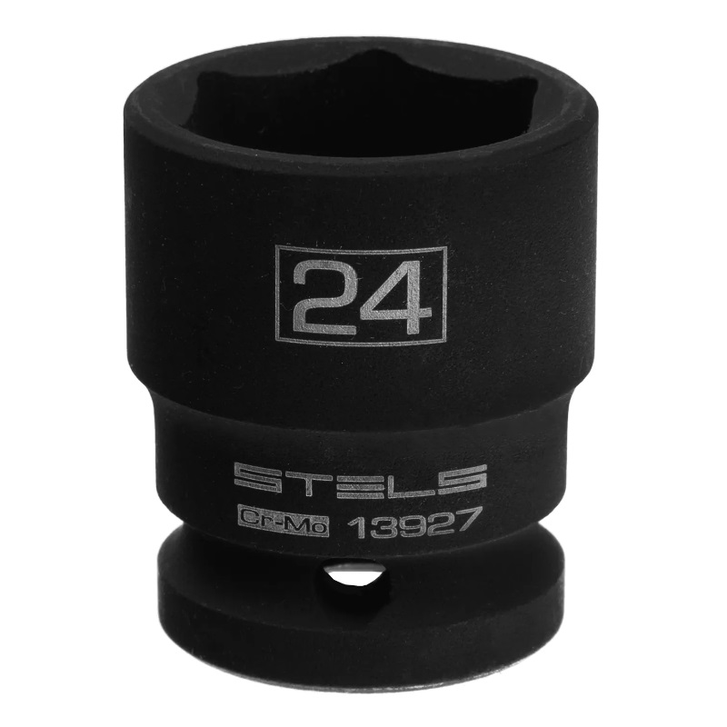 Головка ударная шестигранная Stels 13927, 24 мм, 1/2", CrMo в Твери