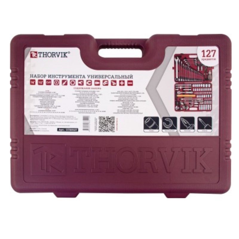 Набор инструмента универсальный Thorvik UTS0127 052800, 1/4", 1/2"DR, 127 предметов в Костроме