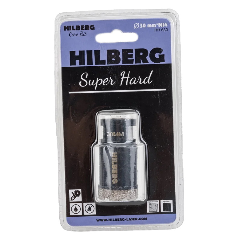 Коронка алмазная Hilberg HH630, 30 мм, Super Hard, M14  в Твери