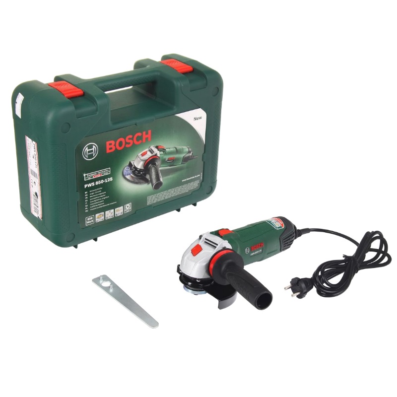 Угловая шлифмашина (болгарка) Bosch PWS 850-125 0.603.3A2.720, 125 мм, 850 Вт, в кейсе в Туле