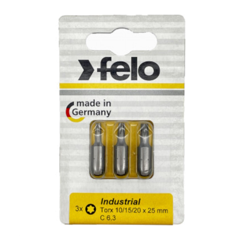 Биты Felo Industrial 02693116, TX10/TX15/TX20, 25 мм, 3 шт., в блистере (Германия) в Ярославле