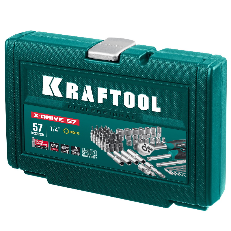 Универсальный набор инструмента Kraftool X-Drive, 27885-H57, 57 предмета (1/4") в Ярославле
