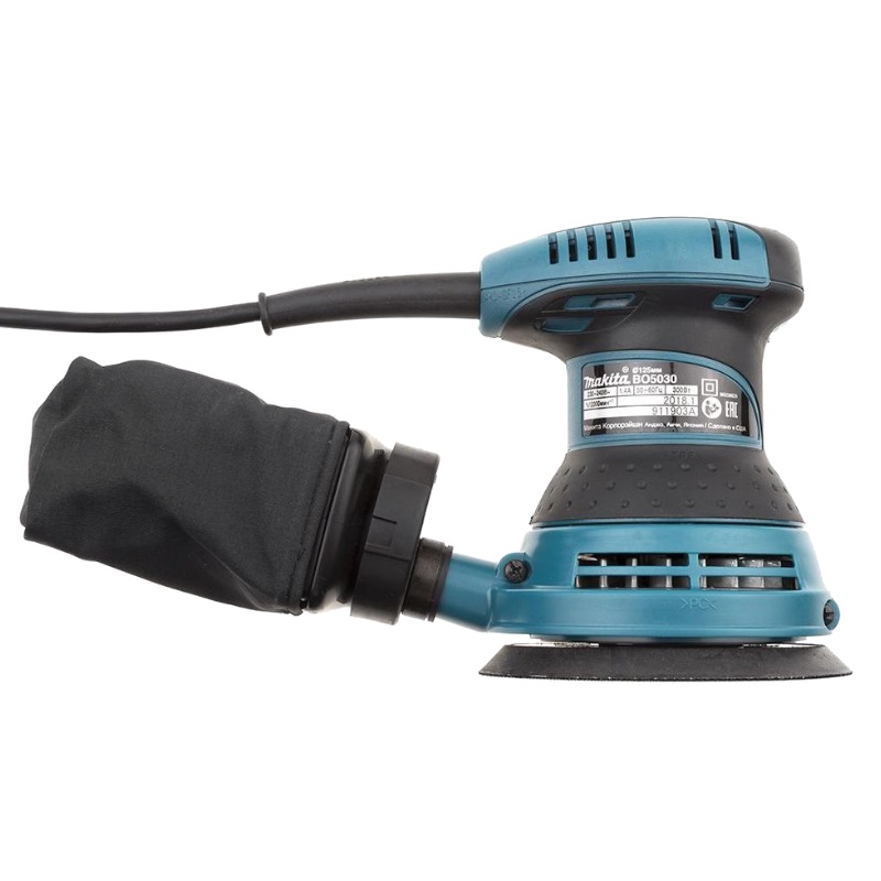 Эксцентриковая шлифмашина по дереву Makita BO5030 (электрическая, вес 1,3 кг, работа с пылесосом, диск 125 мм)