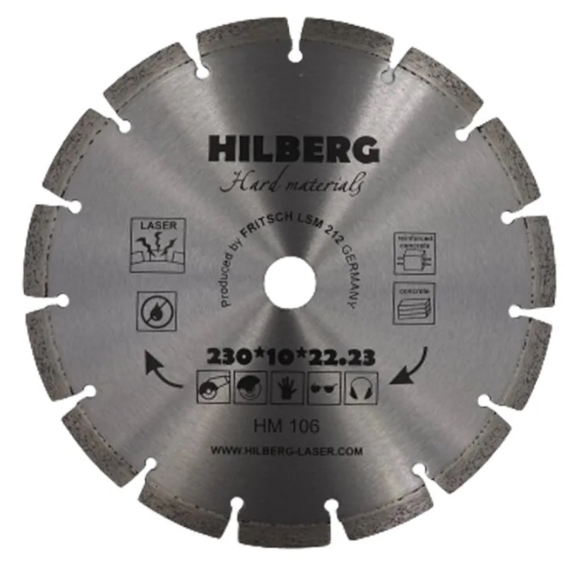 Диск алмазный отрезной Hilberg Hard Materials Лазер HM106, 230*22.23  во Владимире