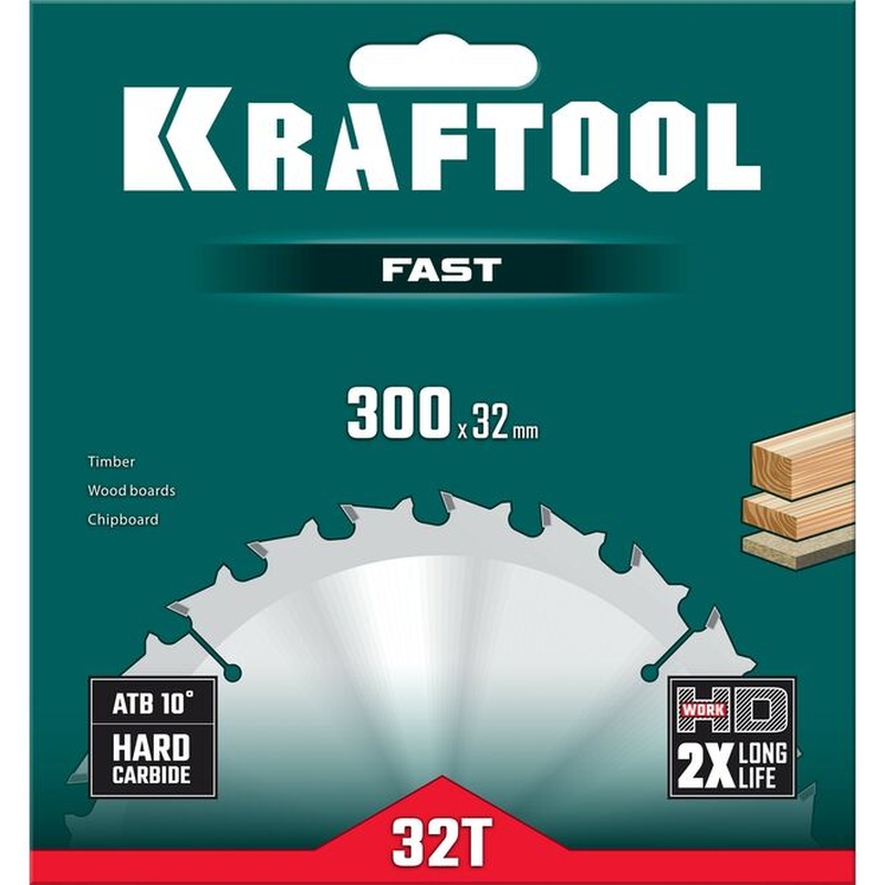 Пильный диск по дереву Kraftool Fast 36950-300-32, 300 х 32 мм, 32Т в Вологде