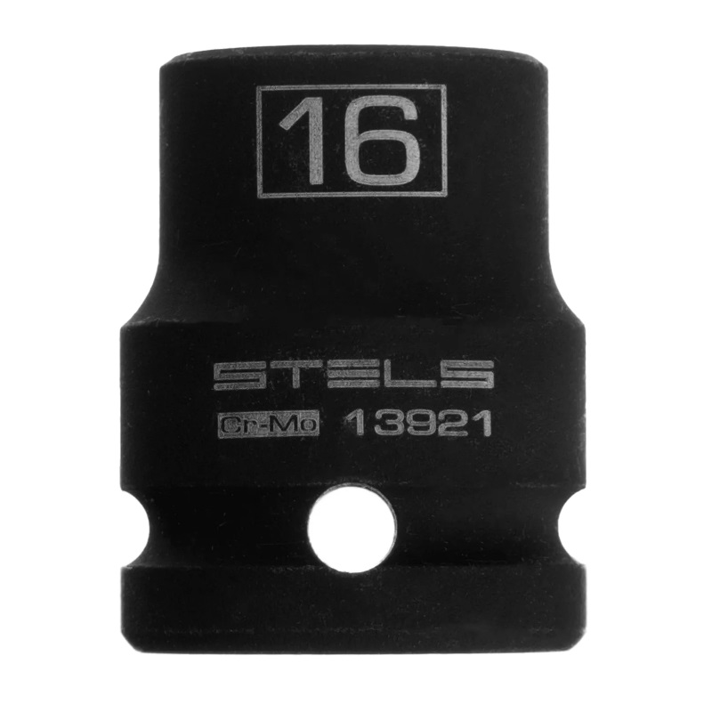 Головка ударная шестигранная Stels 13921, 16 мм, 1/2", CrMo в Угличе