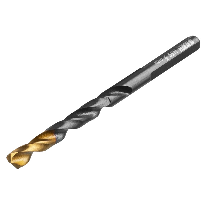 Сверло по металлу Denzel 717213, 5 мм, HSS-Tin, Golden Tip, 10 шт. в Рыбинске