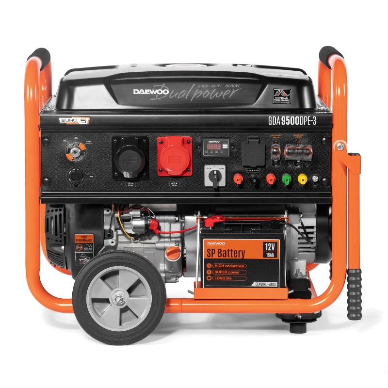 Бензиновый генератор Daewoo GDA 9500DPE-3 с функцией Dual Power