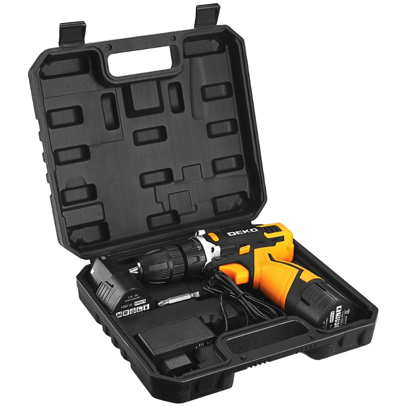Аккумуляторная дрель-шуруповерт Deko DKCD12V 083-1006 (12В, Li-Ion 2х1.5Ач, ЗУ, кейс) в Муроме