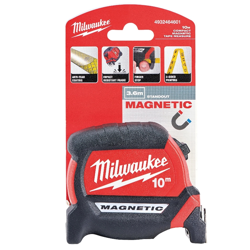 Рулетка Milwaukee MAGNETIC PREMIUM 4932464601, магнитная, GEN III, 10м (ширина полотна 27мм) в Череповце