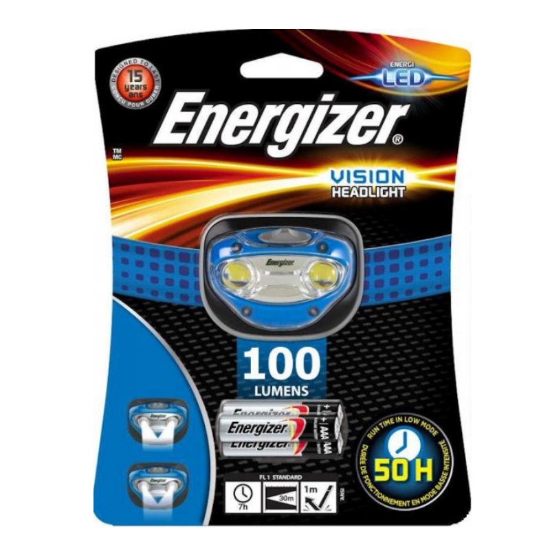 Фонарь налобный светодиодный Energizer HL Vision + 3xAAA 100 Лм
