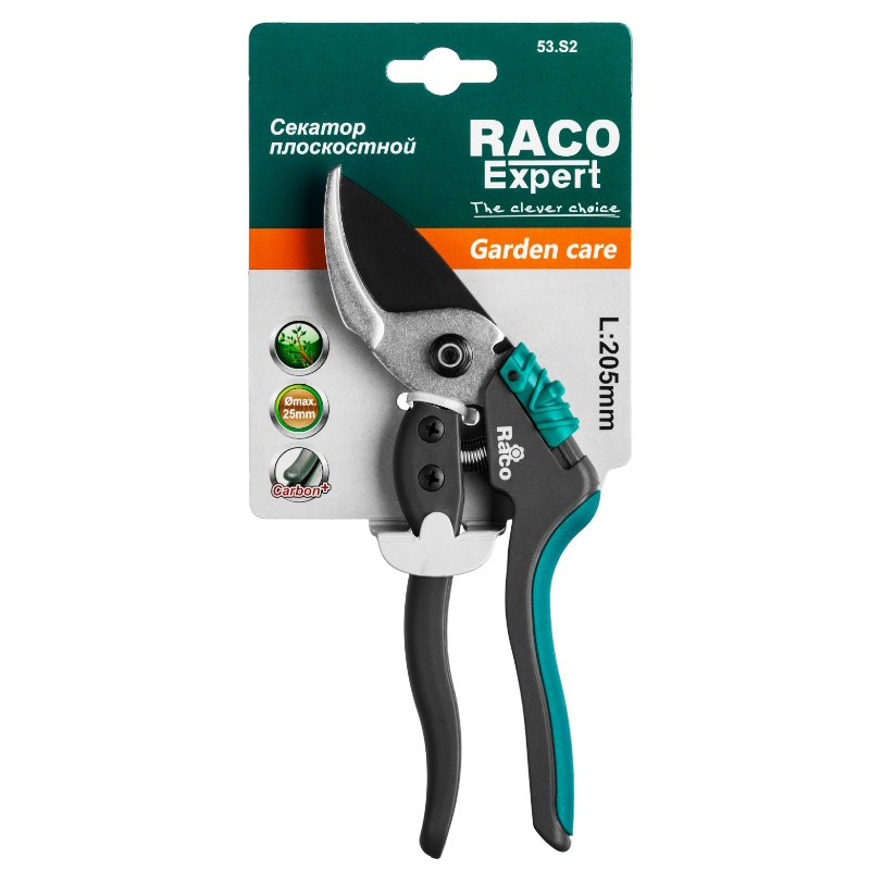 Плоскостной секатор Raco S162 4206-53/S162, 205 мм, закаленная сталь, с двухкомпонентными рукоятками армированными фиберглассом в Коврове