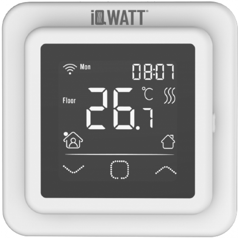 Терморегулятор программируемый с возможностью смартфон Iqwatt IQ THERMOSTAT SMART HEAT Wi-Fi 00410 белый 11135₽